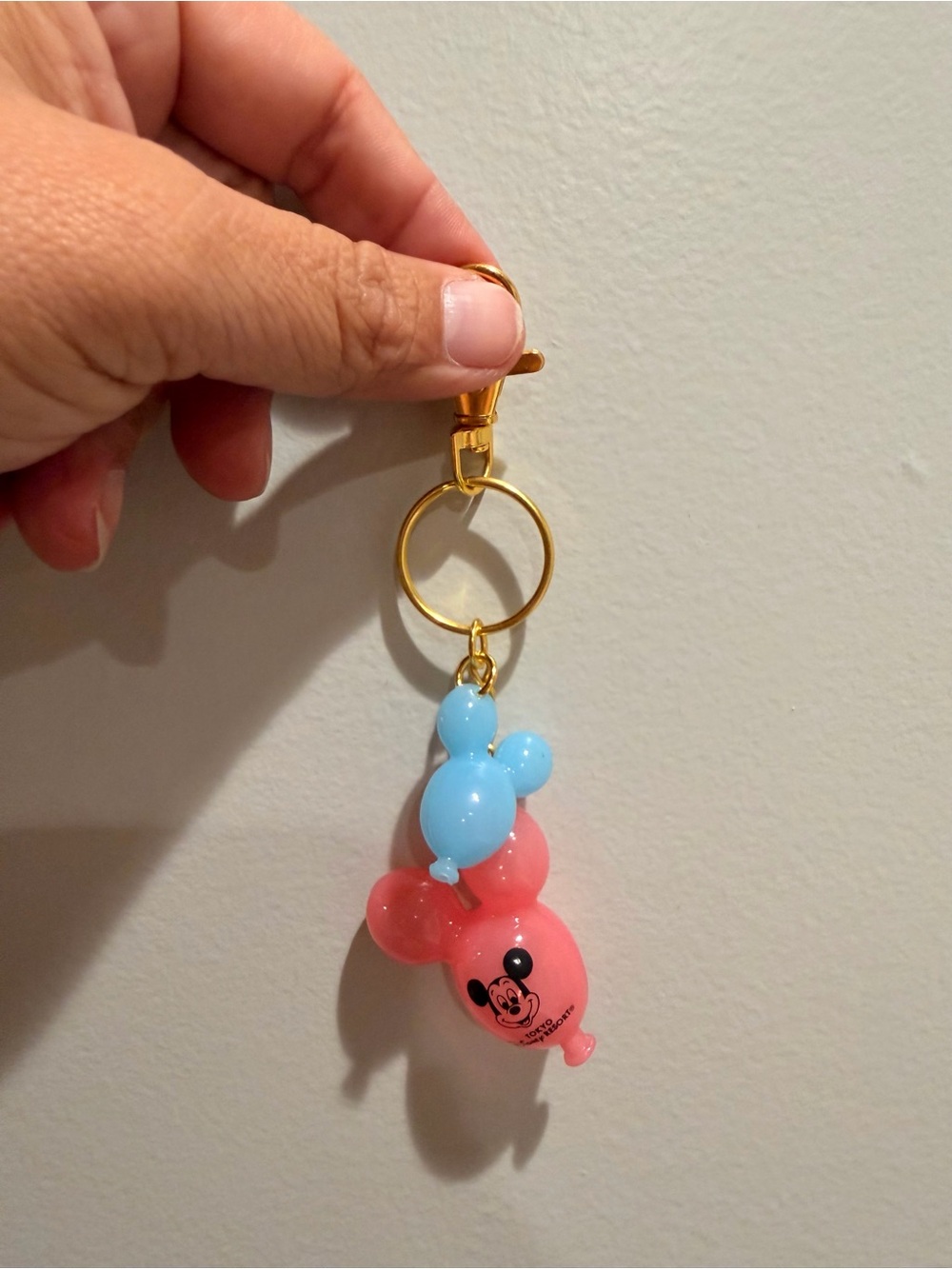 Mickey Mouse Balloon Keychain - Pink & Light Blue